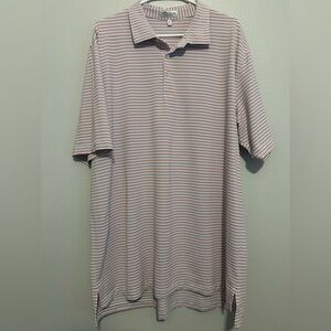Peter Millar Summer Comfort Polo Men’s XXL Red Blue Stripe Golf Shirt